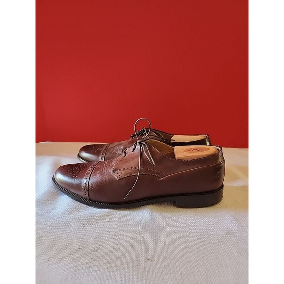 Johnston & Murphy Leather Shoe Cellini Brown Size 10.5 M Conard Cap Toe Wing Tip main image 12